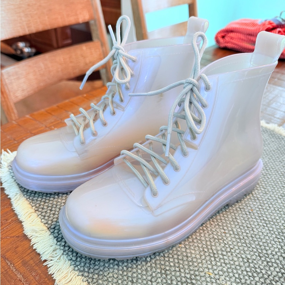Mini Melissa Translucent Lace-Up Boots